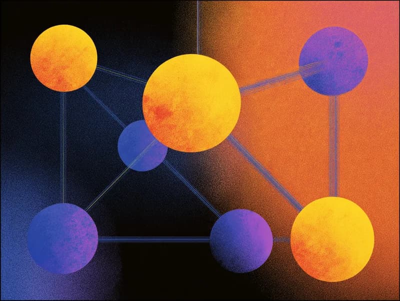 Connected nodes representing community