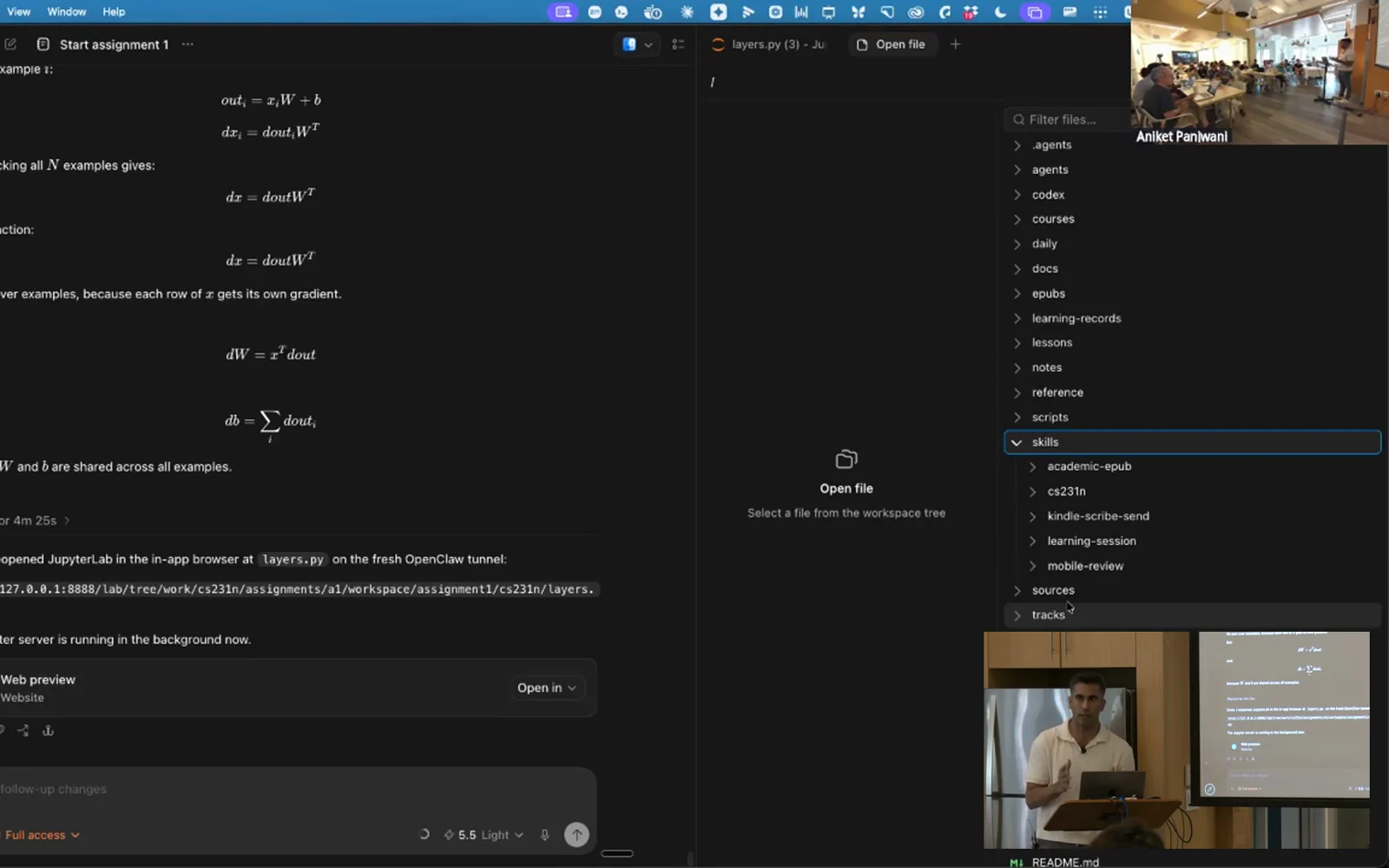 Aniket demonstrating Codex live during the first Opportunity Insights workshop
